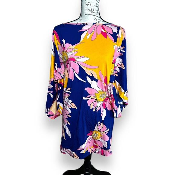 Trina Turk Breeze Floral Tunic Dress Cover-Up NWT - Picture 1 of 4